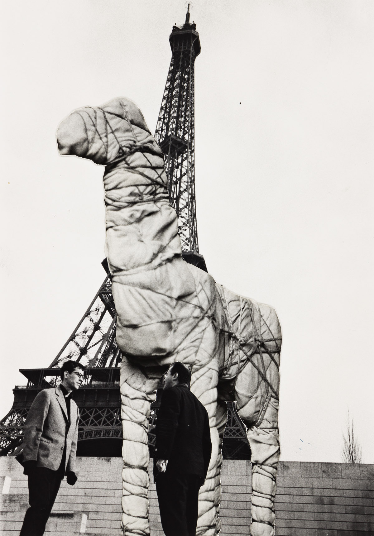 HARRY SHUNK (1924-2006) & JÁNOS KENDER (1938-2009) Christo and Raymond Hains, Néo-Dada emballe, Eiffel Tower, Paris (collage).